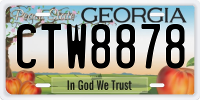 GA license plate CTW8878