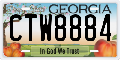 GA license plate CTW8884