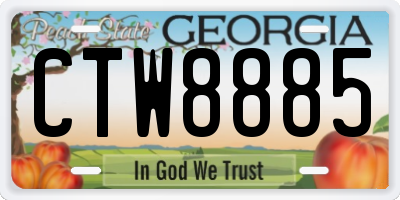 GA license plate CTW8885