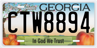 GA license plate CTW8894