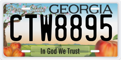 GA license plate CTW8895