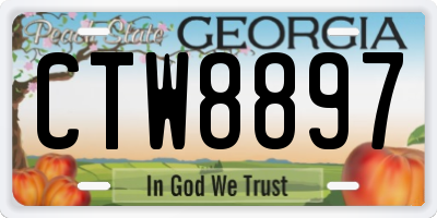 GA license plate CTW8897