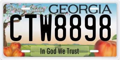 GA license plate CTW8898
