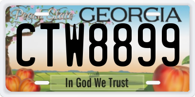 GA license plate CTW8899