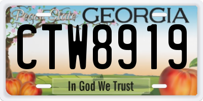 GA license plate CTW8919