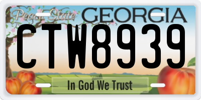 GA license plate CTW8939