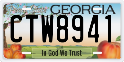 GA license plate CTW8941