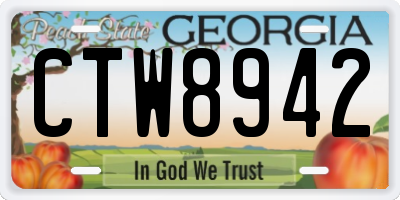 GA license plate CTW8942