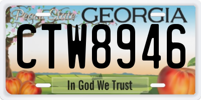 GA license plate CTW8946