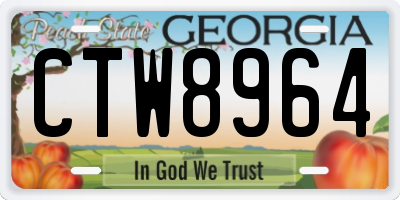 GA license plate CTW8964