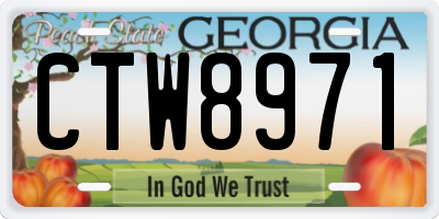 GA license plate CTW8971