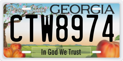 GA license plate CTW8974