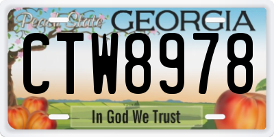 GA license plate CTW8978
