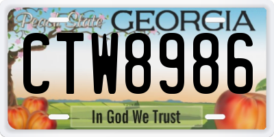 GA license plate CTW8986