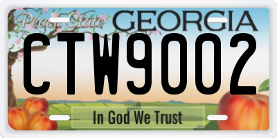 GA license plate CTW9002