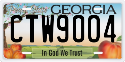 GA license plate CTW9004