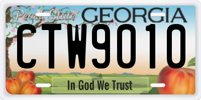 GA license plate CTW9010