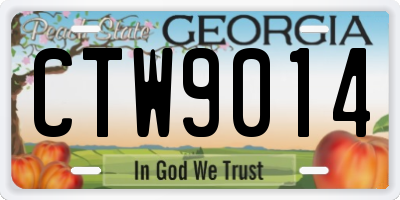GA license plate CTW9014