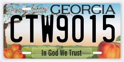 GA license plate CTW9015