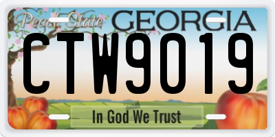 GA license plate CTW9019