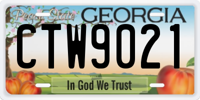 GA license plate CTW9021