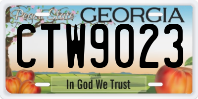 GA license plate CTW9023