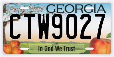 GA license plate CTW9027