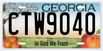 GA license plate CTW9040
