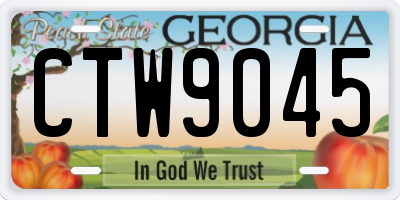 GA license plate CTW9045