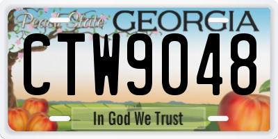 GA license plate CTW9048