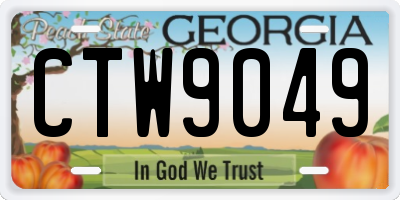 GA license plate CTW9049