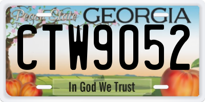 GA license plate CTW9052