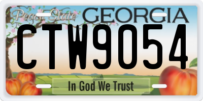 GA license plate CTW9054