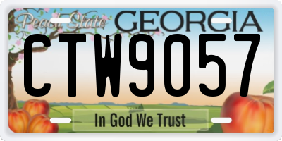 GA license plate CTW9057