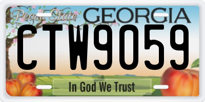 GA license plate CTW9059