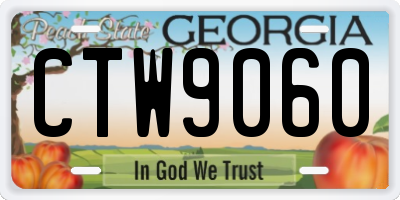 GA license plate CTW9060