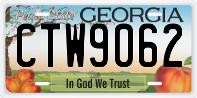GA license plate CTW9062