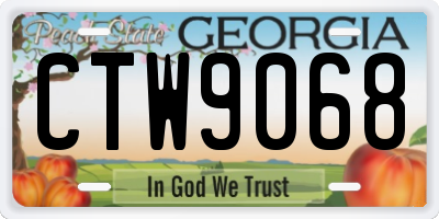 GA license plate CTW9068