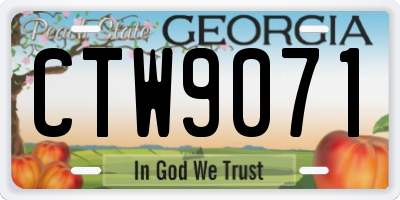 GA license plate CTW9071