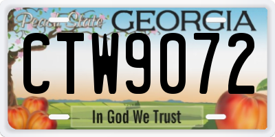GA license plate CTW9072