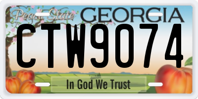 GA license plate CTW9074