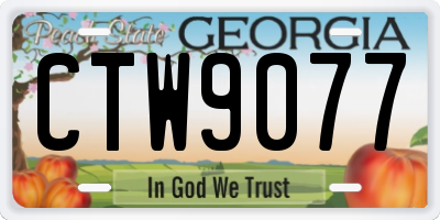 GA license plate CTW9077