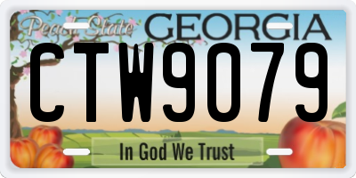 GA license plate CTW9079