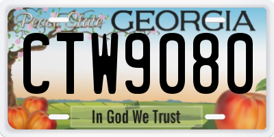 GA license plate CTW9080