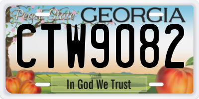 GA license plate CTW9082