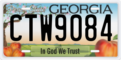 GA license plate CTW9084