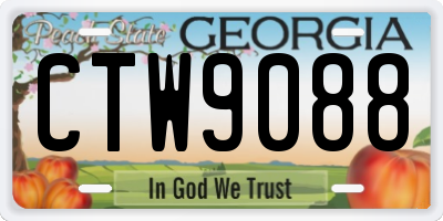 GA license plate CTW9088