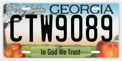 GA license plate CTW9089