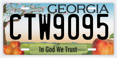 GA license plate CTW9095