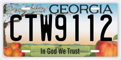 GA license plate CTW9112